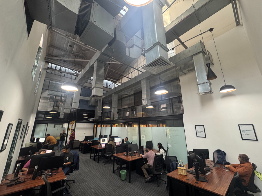 Santa visiting the Enlyft hackathon team on Day 2 to distribute sweets and boost morale