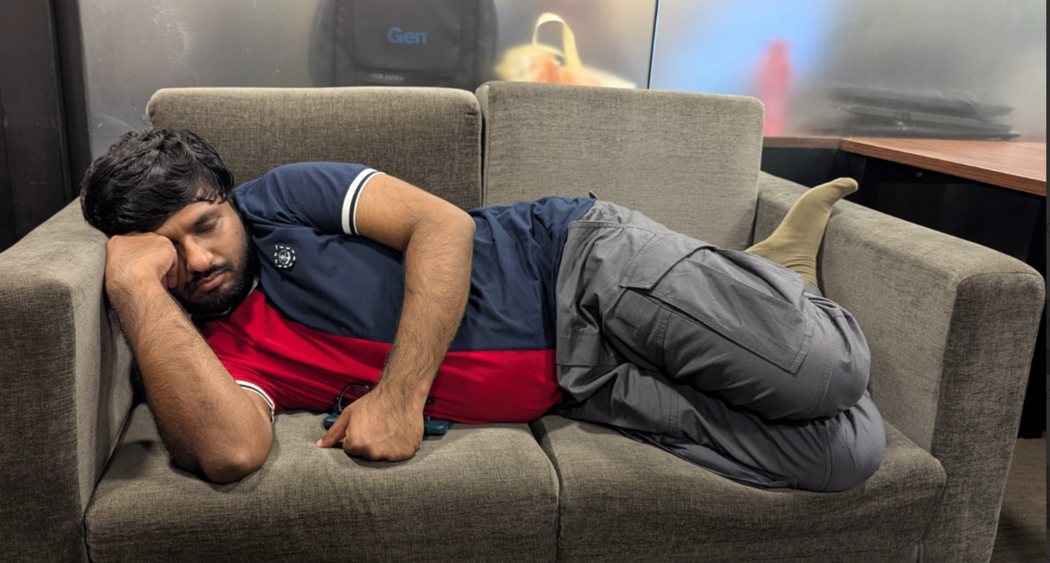 Hackathon participants taking strategic power naps during the intense 48-hour coding sprint - a necessary break to maintain focus and creativity