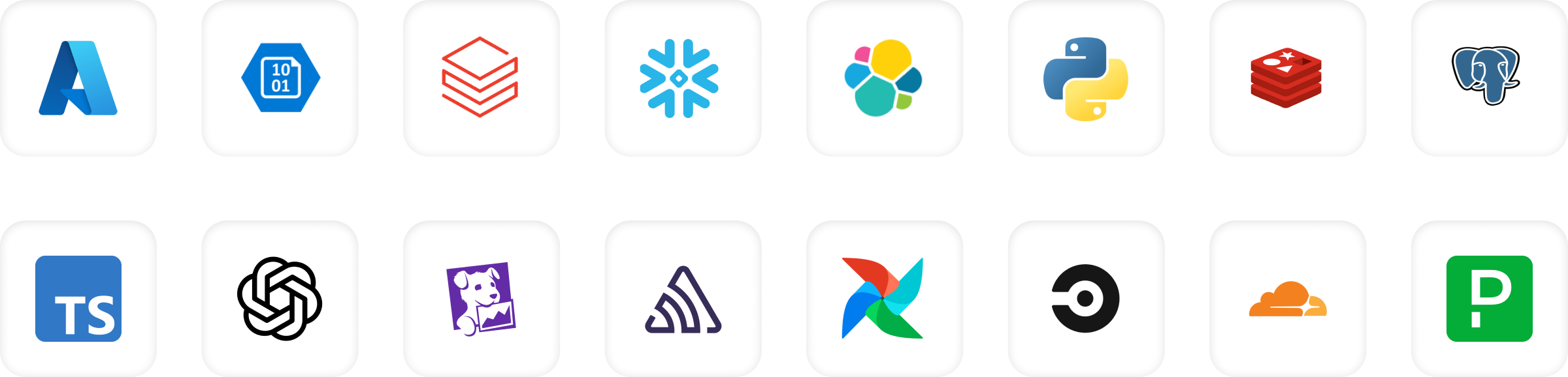 Icons of technologies used on Enlyft